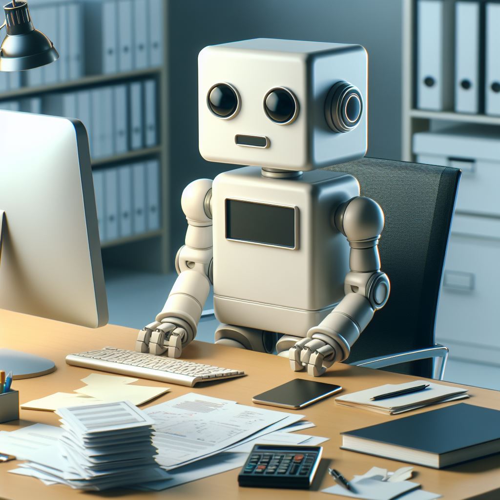 Robot working in an office